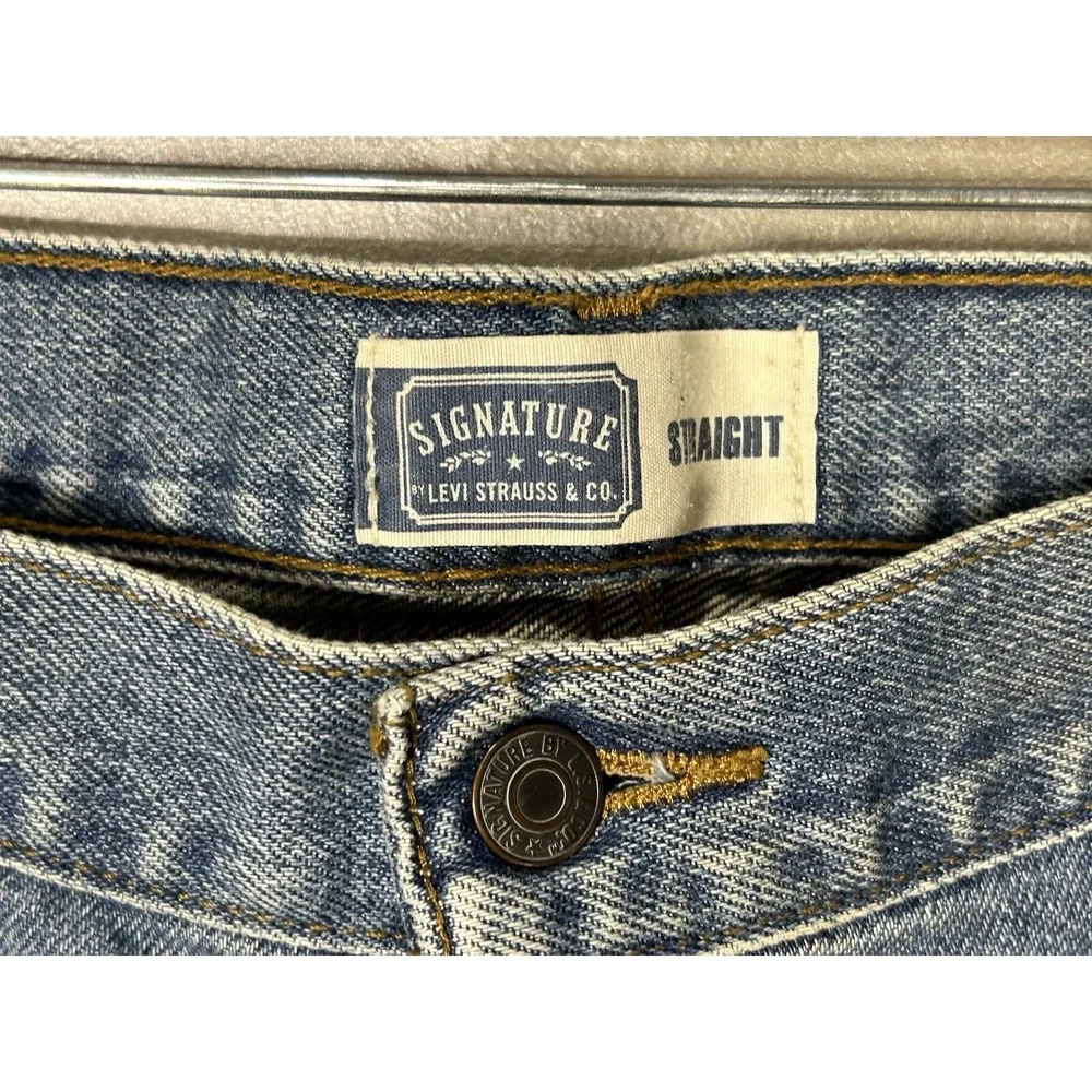 Levi‎ Strauss Signature Blue Jeans Mens Size 40x30 Straight Fit Work Wear